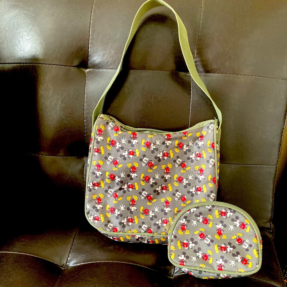 Disney Mickey Mouse Canvas Bag & Matching Make-up Bag